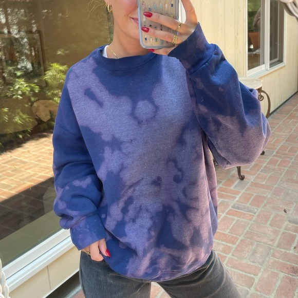 Vtg pro spirit oversized bleach dye crewneck - Picture 5 of 5